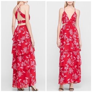 Express Flounce come back Maxi backless dress